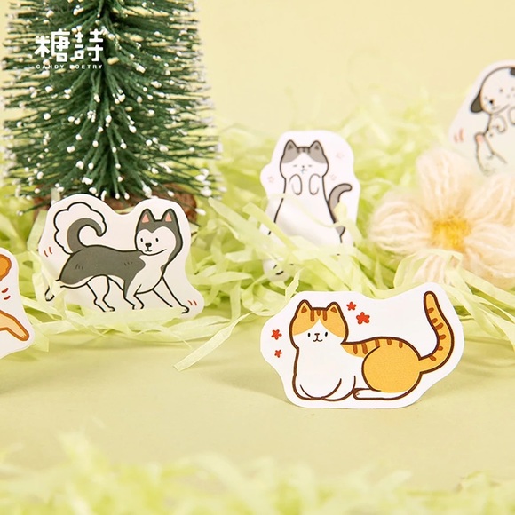 Daily Life Of Cartoonish Cats and Dogs, 45 Deco Stickers, Comes In a Box - Picture 5 of 9